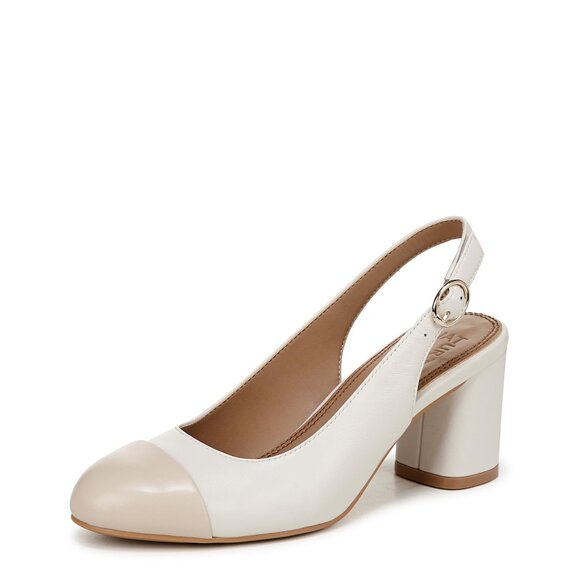 Naturalizer Womens Sophie Cap Toe Slingback Pump Warm White 10 W - Picture 1 of 1